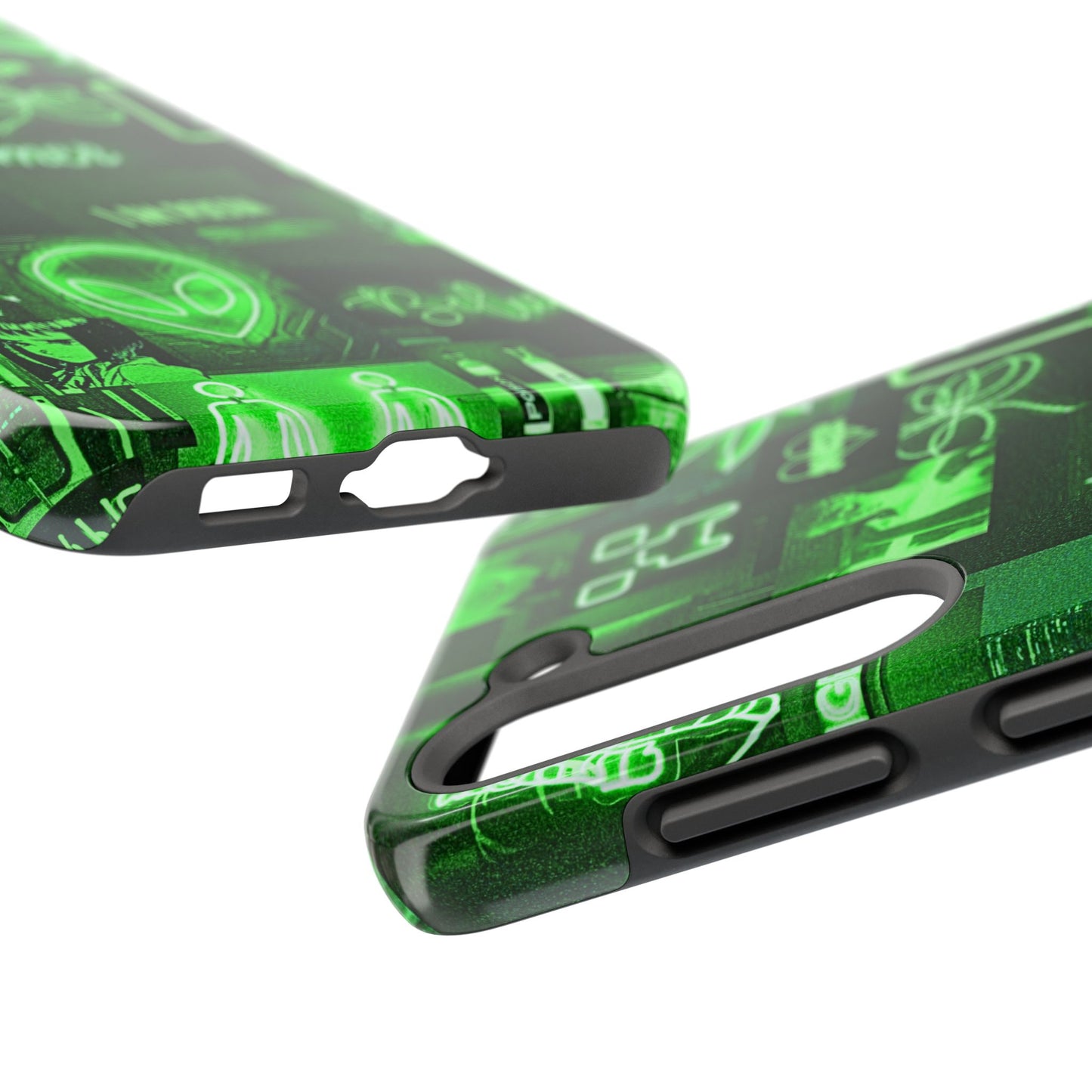 Green Neon Style Tough Phone Case | Aesthetic