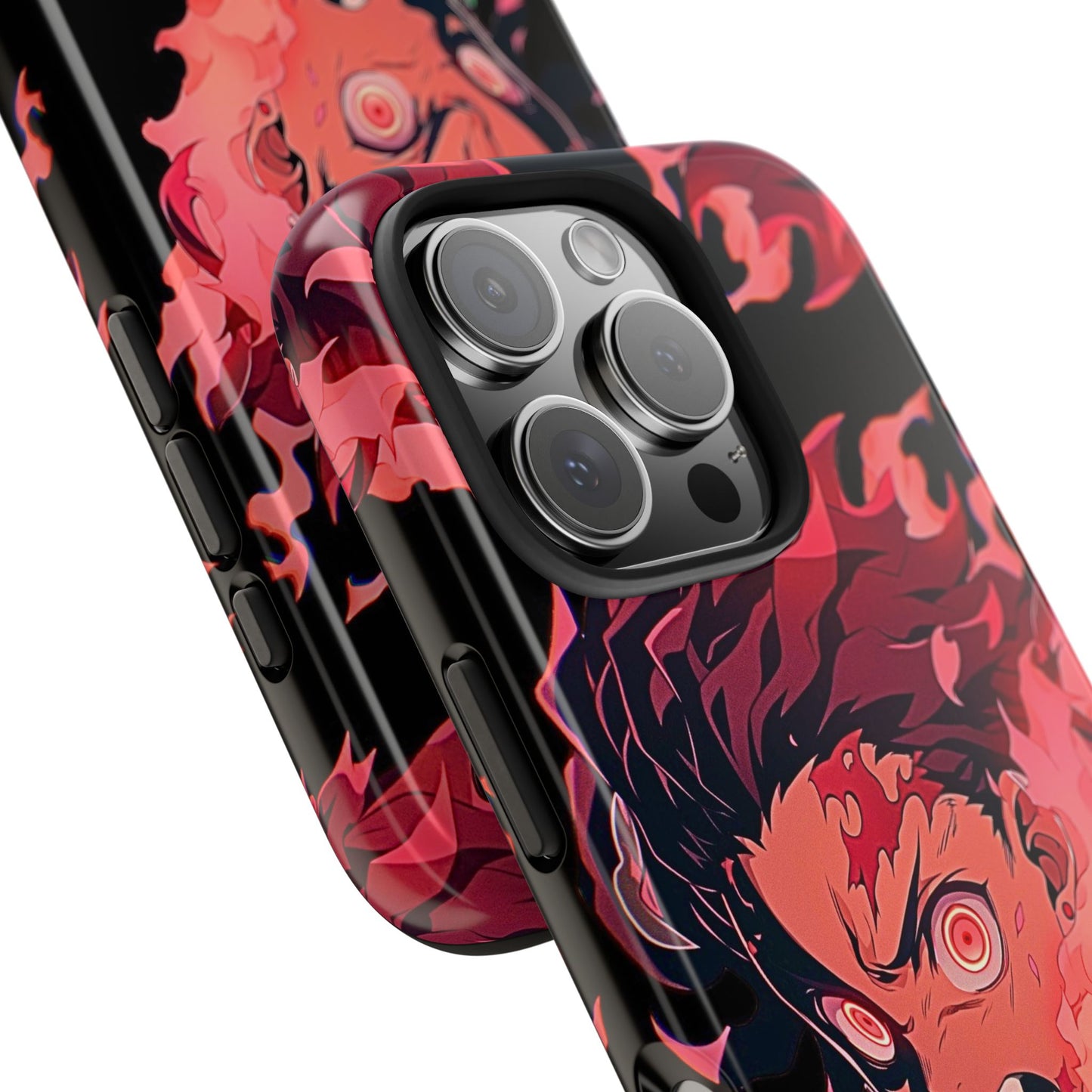 Tanjiro Kamado Flamed Style Black Tough Phone Case | Anime - Demon Slayer