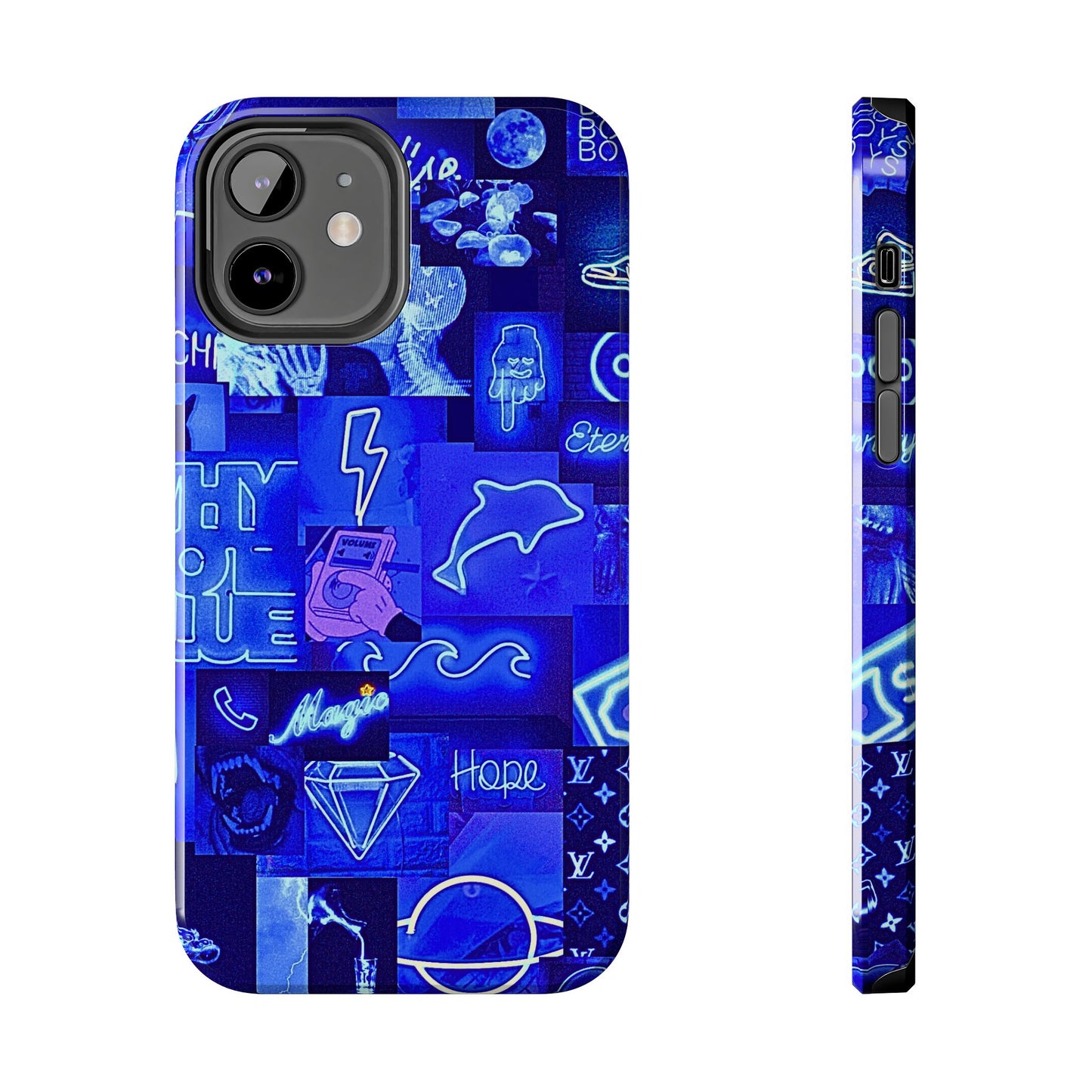 Funda resistente para teléfono con diseño de neón azul | Estética