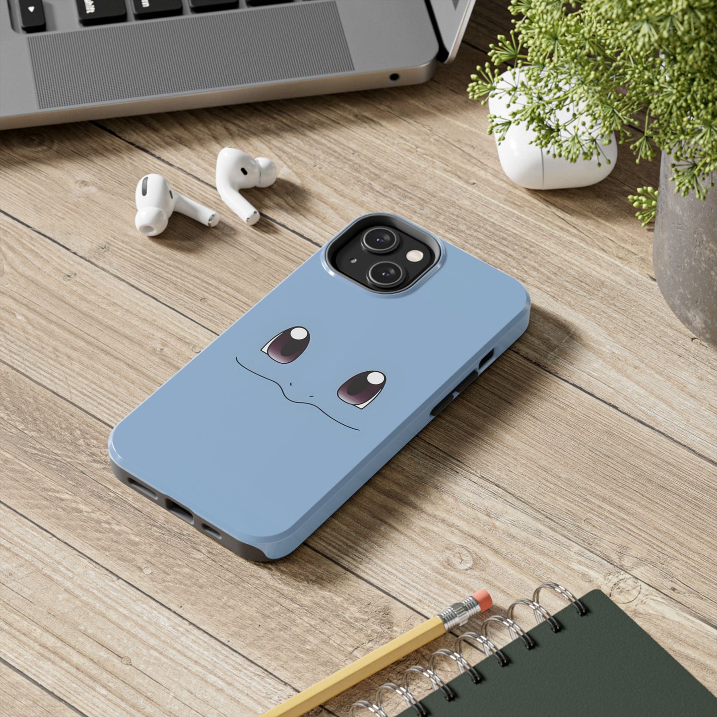 Blue Turtle Simple Blue Smile Tough Phone Case | Anime