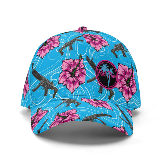 High Capacity Hibiscus Blue Baseball Cap