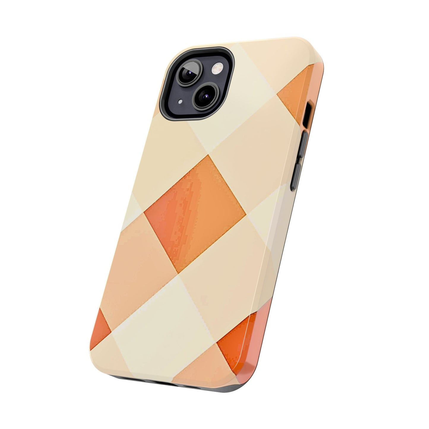 Pastel Minimalist Two-Tone Checkerboard Tough Phone Case | Aesthetic