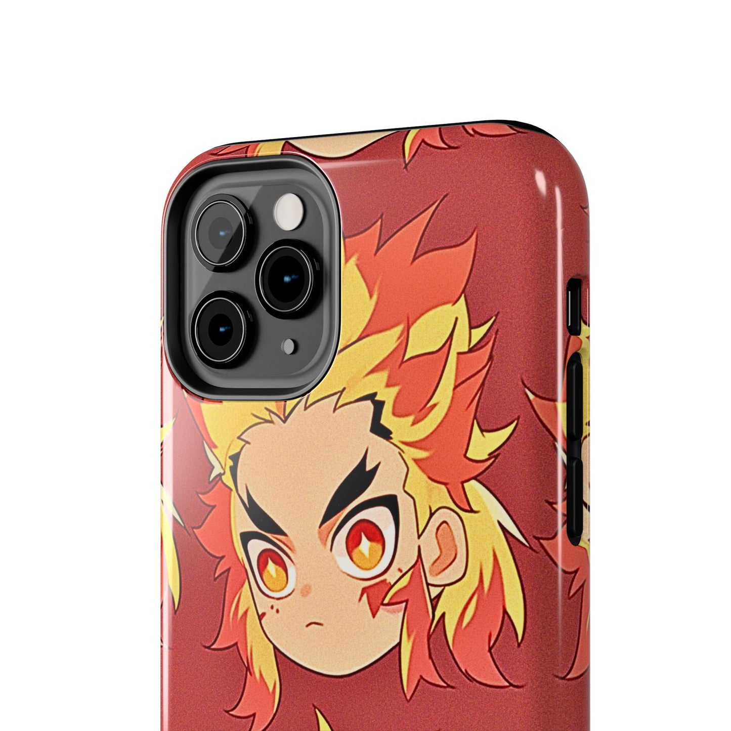 Rengoku Head Pattern Dark Orange Tough Phone Case | Anime - Demon Slayer