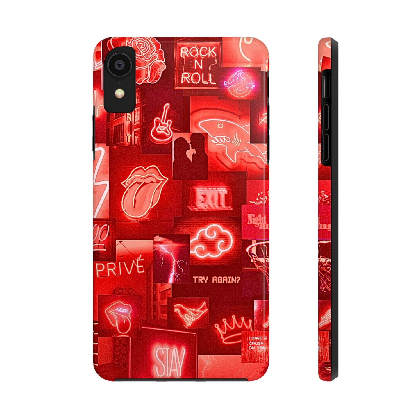 Red Neon Style Tough Phone Case | Aesthetic