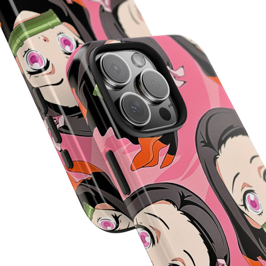 Nezuko Kamado Head Pattern Tough Phone Case | Anime - Demon Slayer