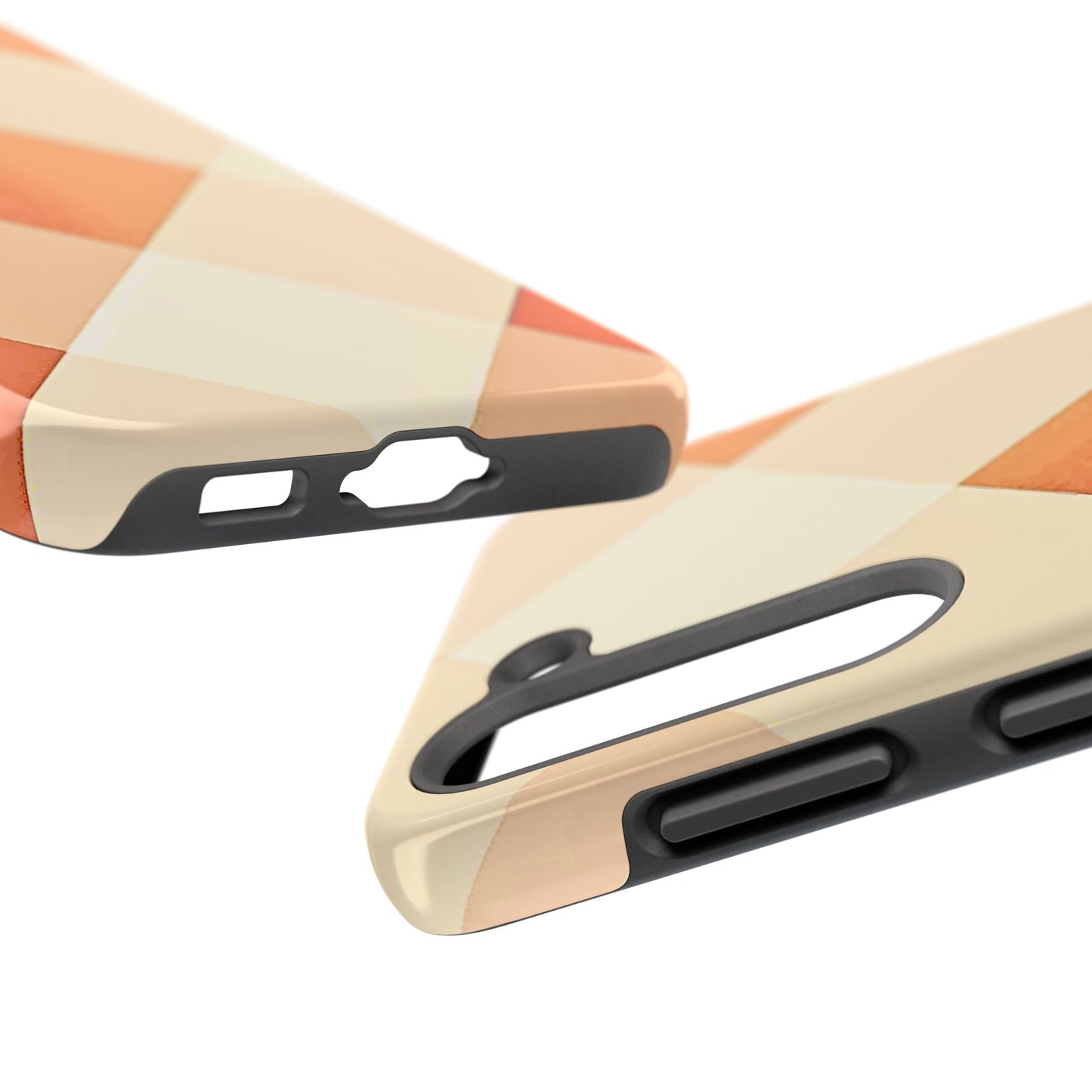 Pastel Minimalist Two-Tone Checkerboard Tough Phone Case | Aesthetic