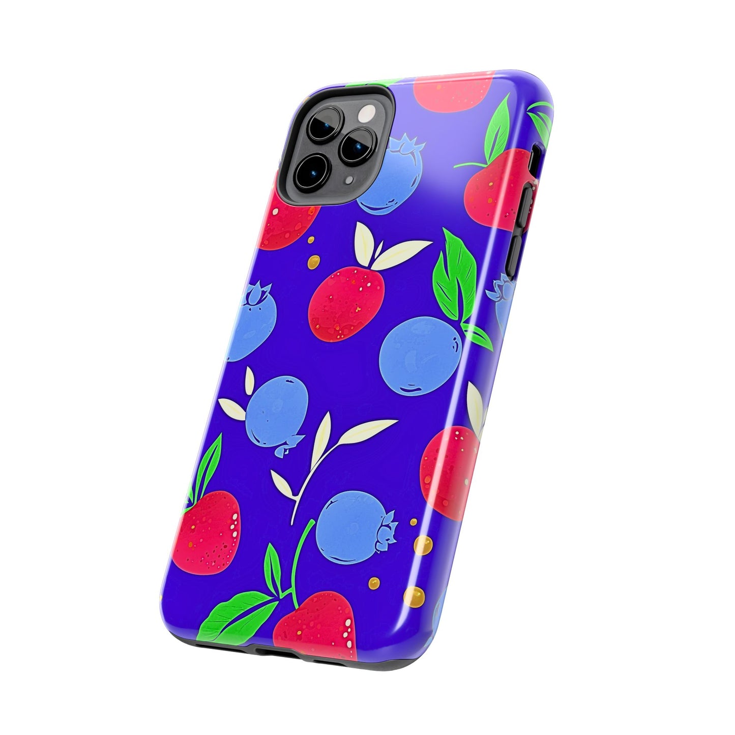Funda resistente para teléfono con diseño de arándanos y fresas | Estética