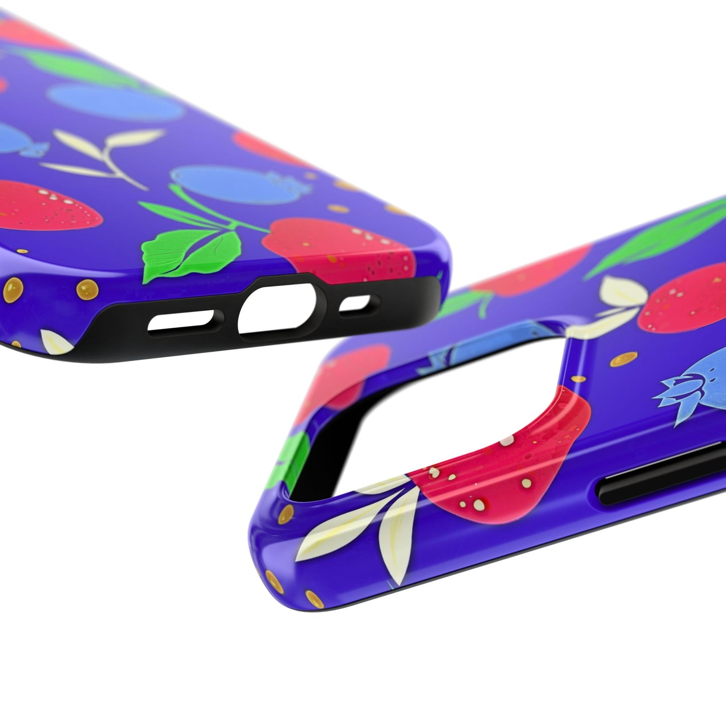 Funda resistente para teléfono con diseño de arándanos y fresas | Estética