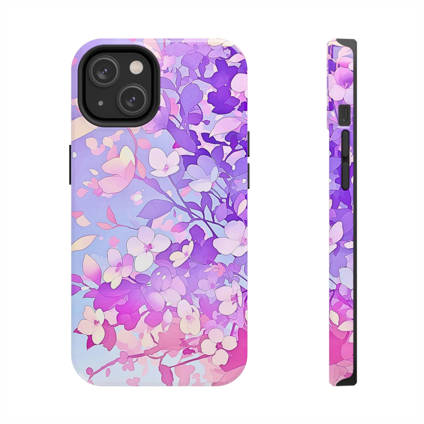 Funda resistente para teléfono con delicados estampados florales en tonos pastel | Estética