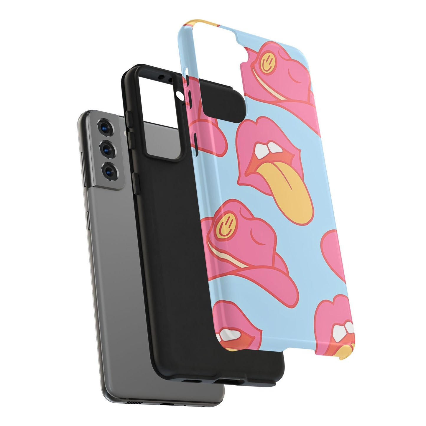 Preppy Cowboy Hat & Hot Lips Pattern (Version 1) Tough Phone Case | Aesthetic