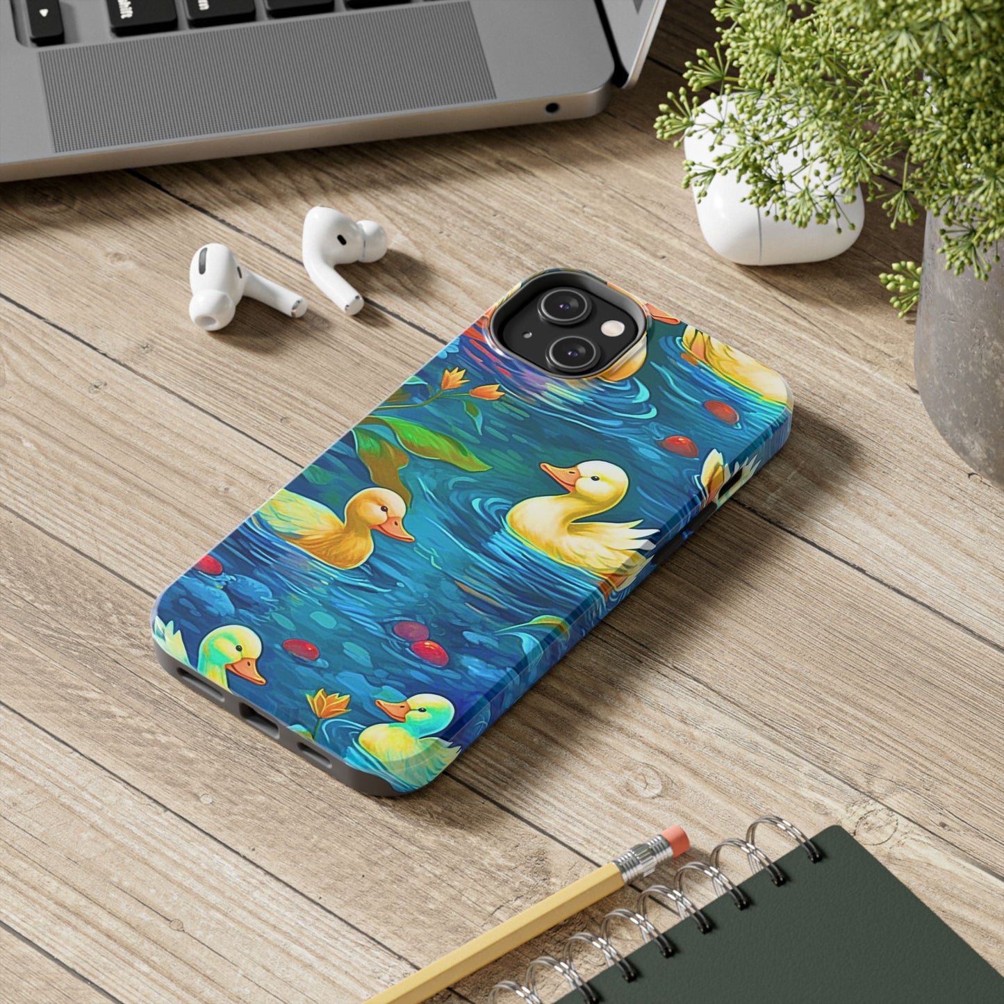 Ducks in the Pond Pattern Style Tough Phone Case | Animals