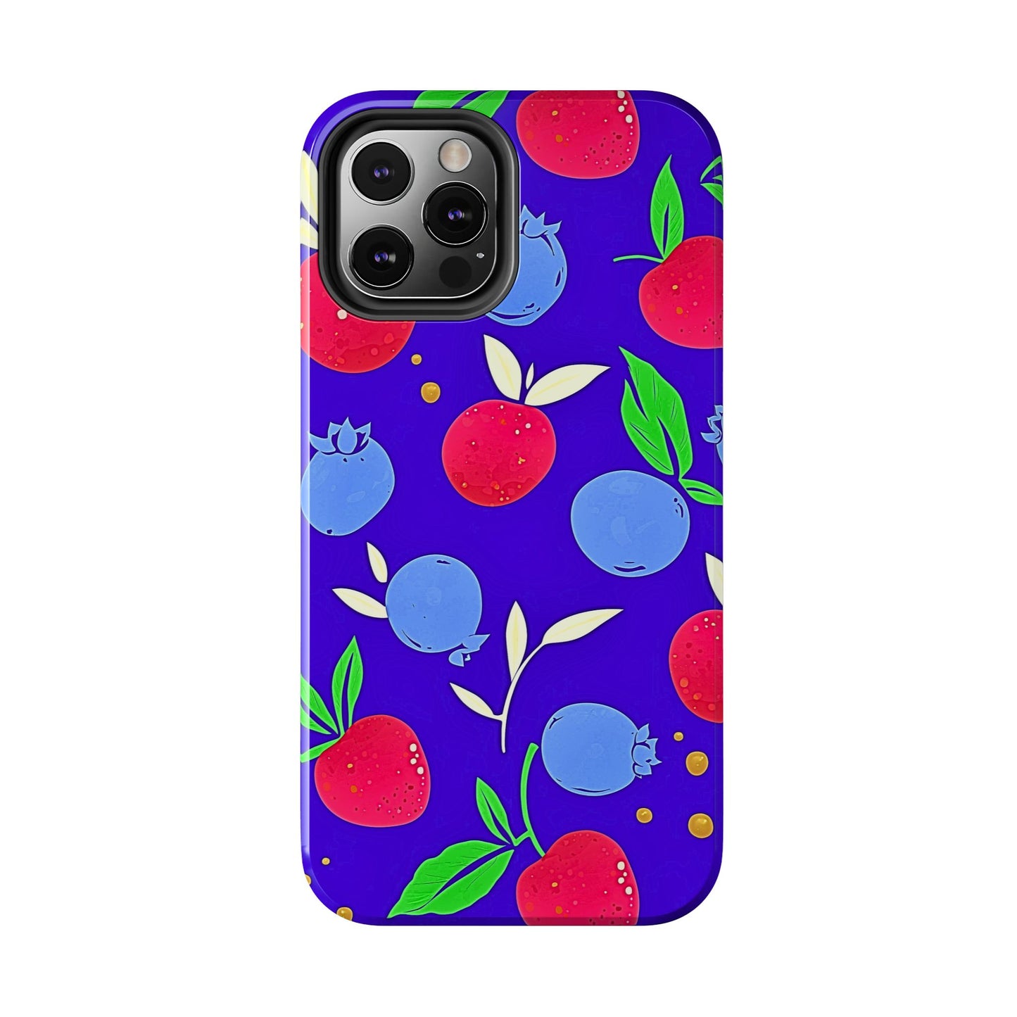Funda resistente para teléfono con diseño de arándanos y fresas | Estética