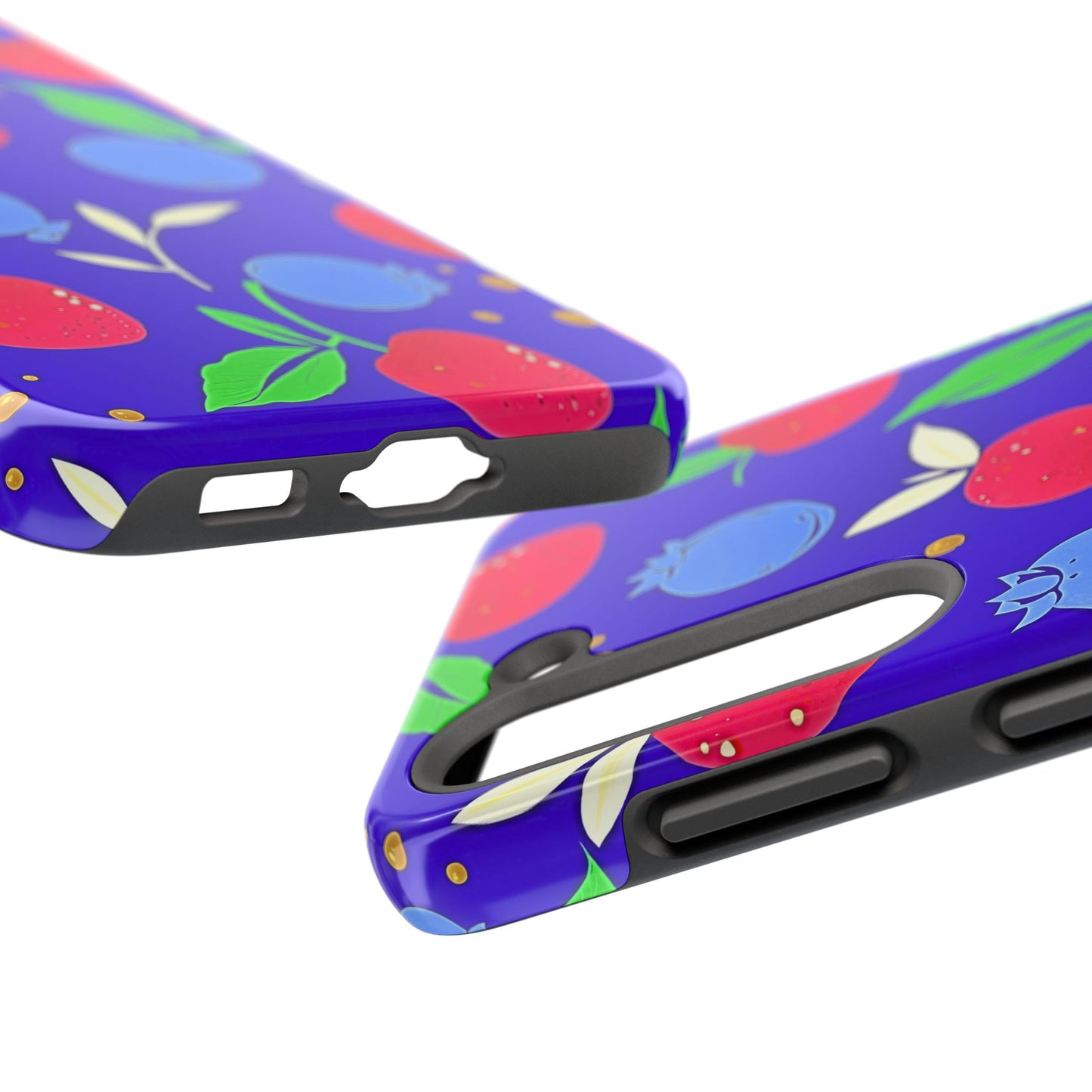 Funda resistente para teléfono con diseño de arándanos y fresas | Estética