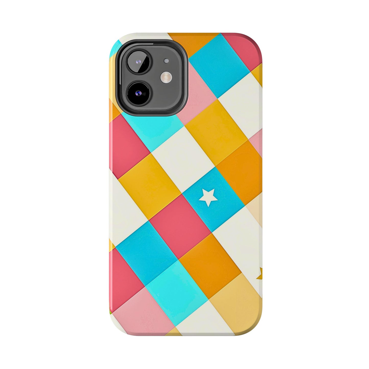 Vibrant Preppy Checkered Tough Phone Case | Aesthetic