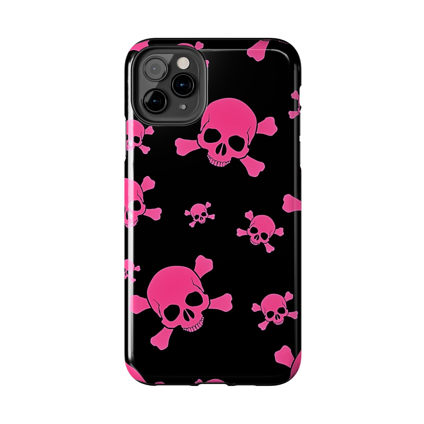 Pink Skull Emo Style Tough Phone Case | Aesthetic