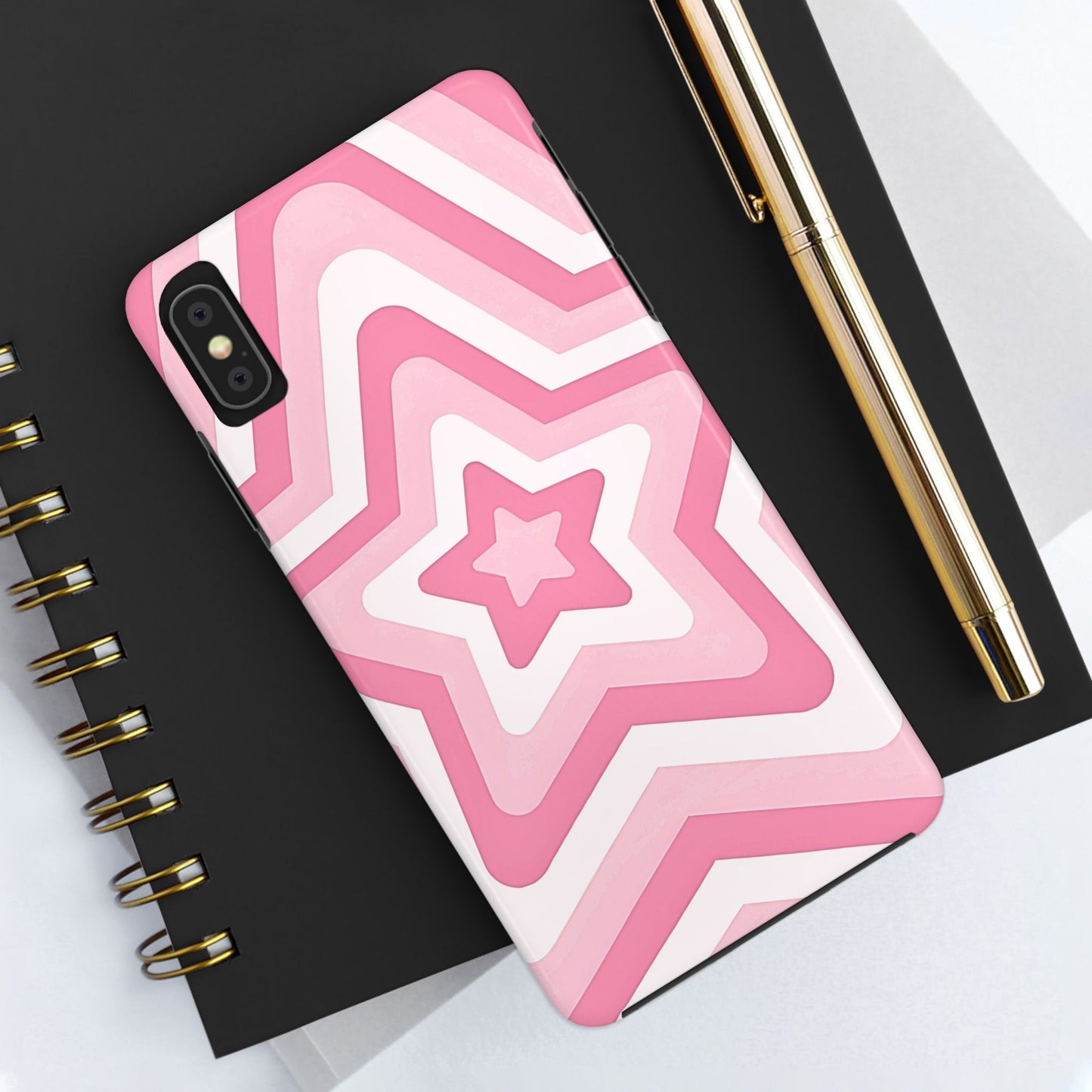 Pink Preppy Star Pattern Style Tough Phone Case | Aesthetic