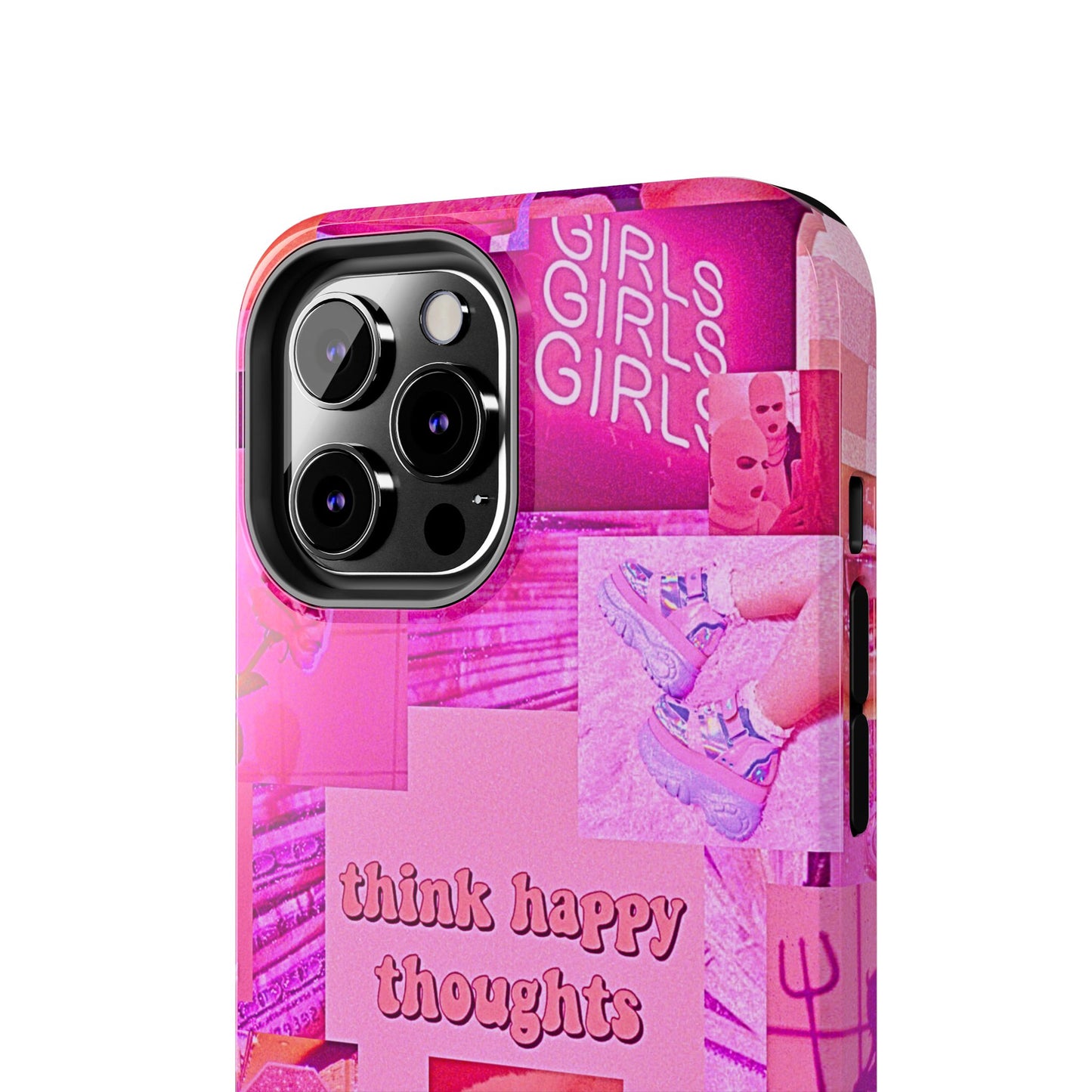 Think Happy Thoughts Pink Tough Phone Case | Aesthetic