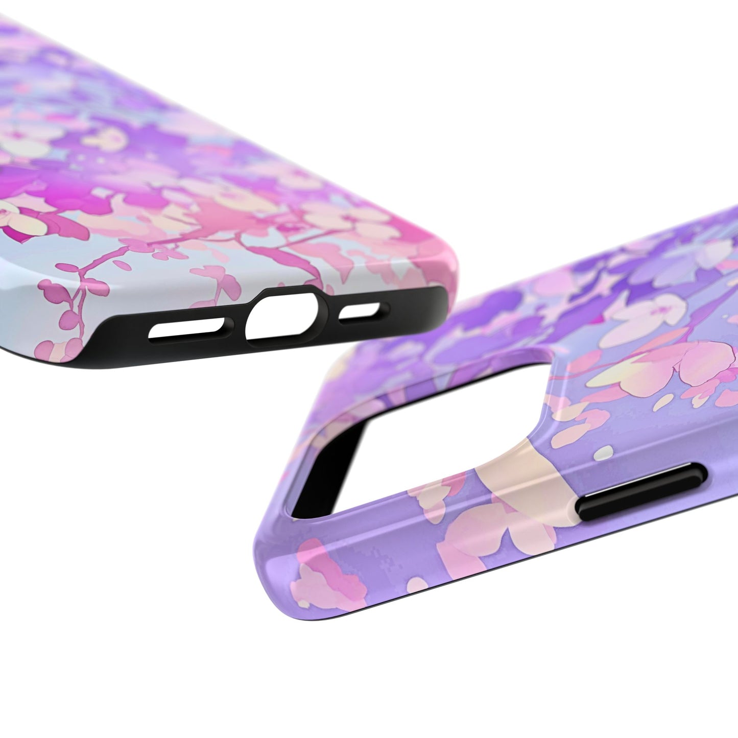 Funda resistente para teléfono con delicados estampados florales en tonos pastel | Estética