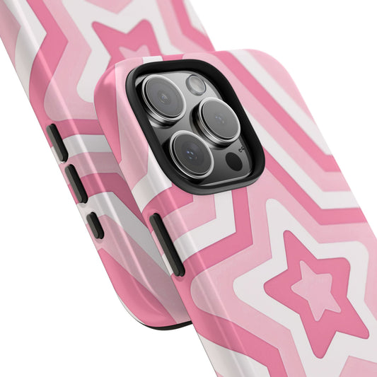 Pink Preppy Star Pattern Style Tough Phone Case | Aesthetic