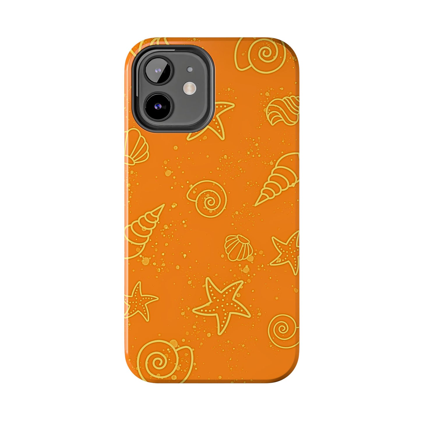 Funda resistente para teléfono con diseño de conchas naranjas | Estética