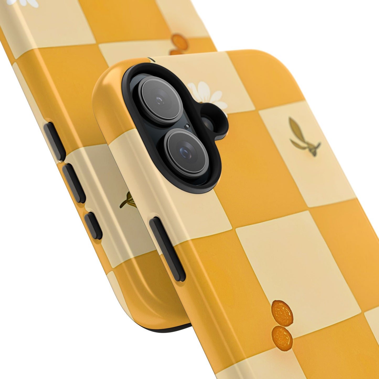 Yellow Checkered Preppy Daisies Tough Phone Case | Aesthetic