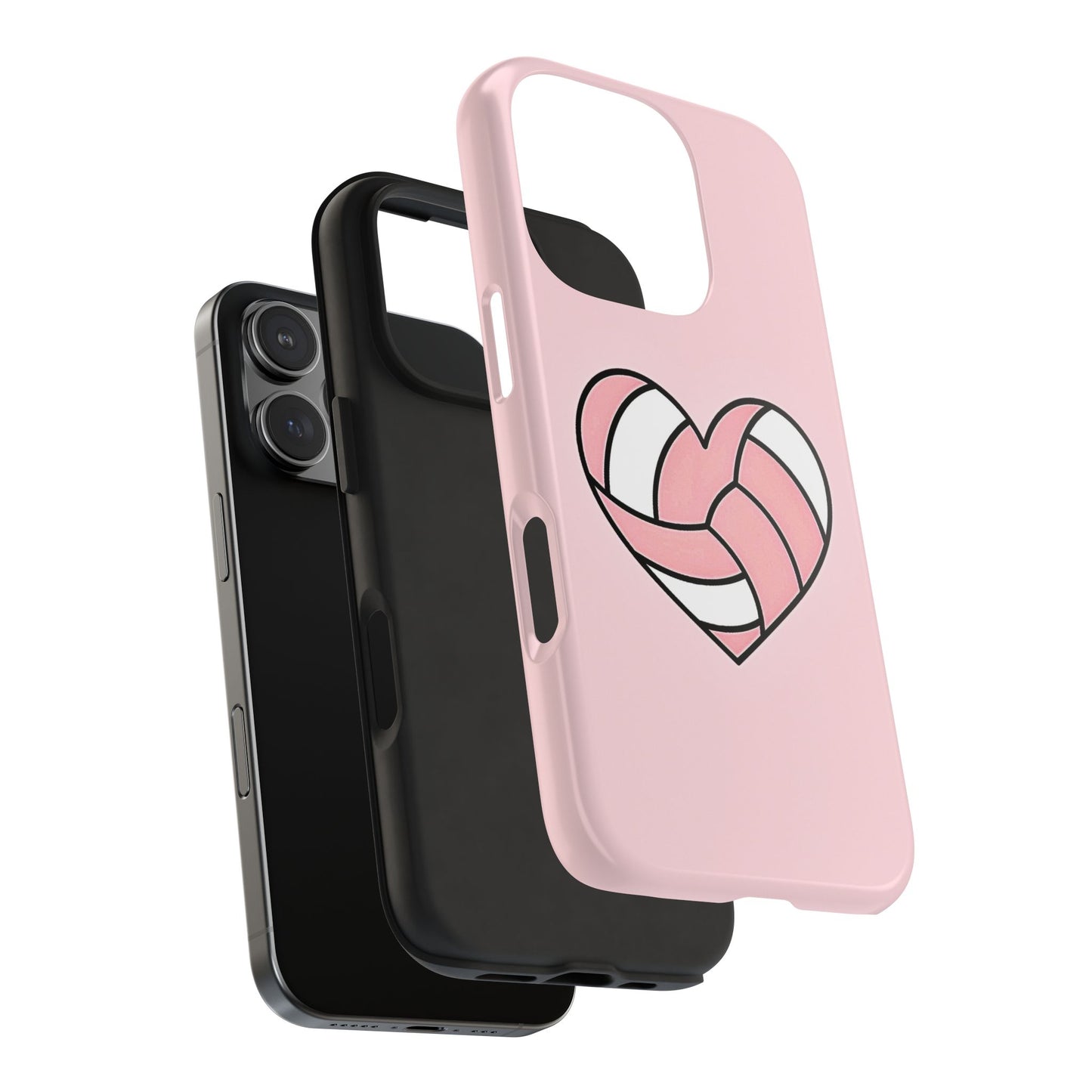 Pink Volleyball Heart Tough Phone Case | Aesthetic