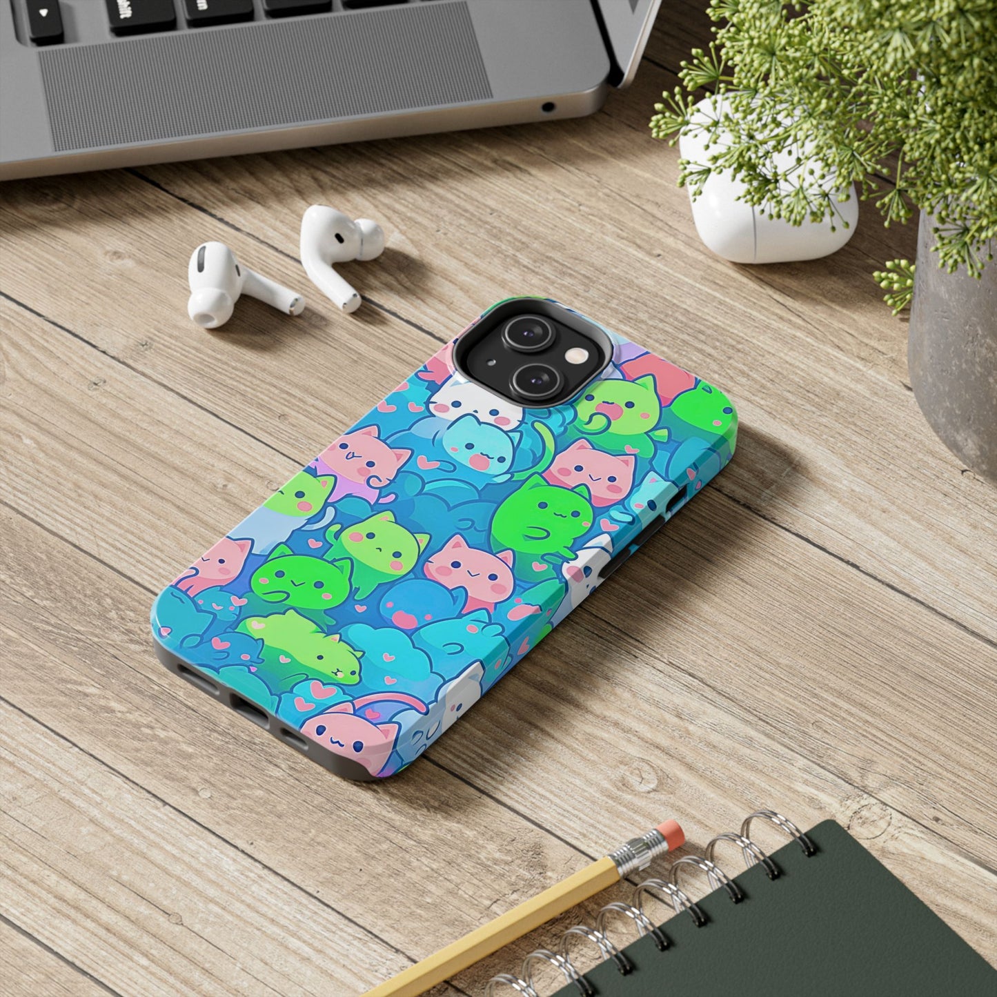 Cute Colorful Cats Pattern Style Tough Phone Case | Animals