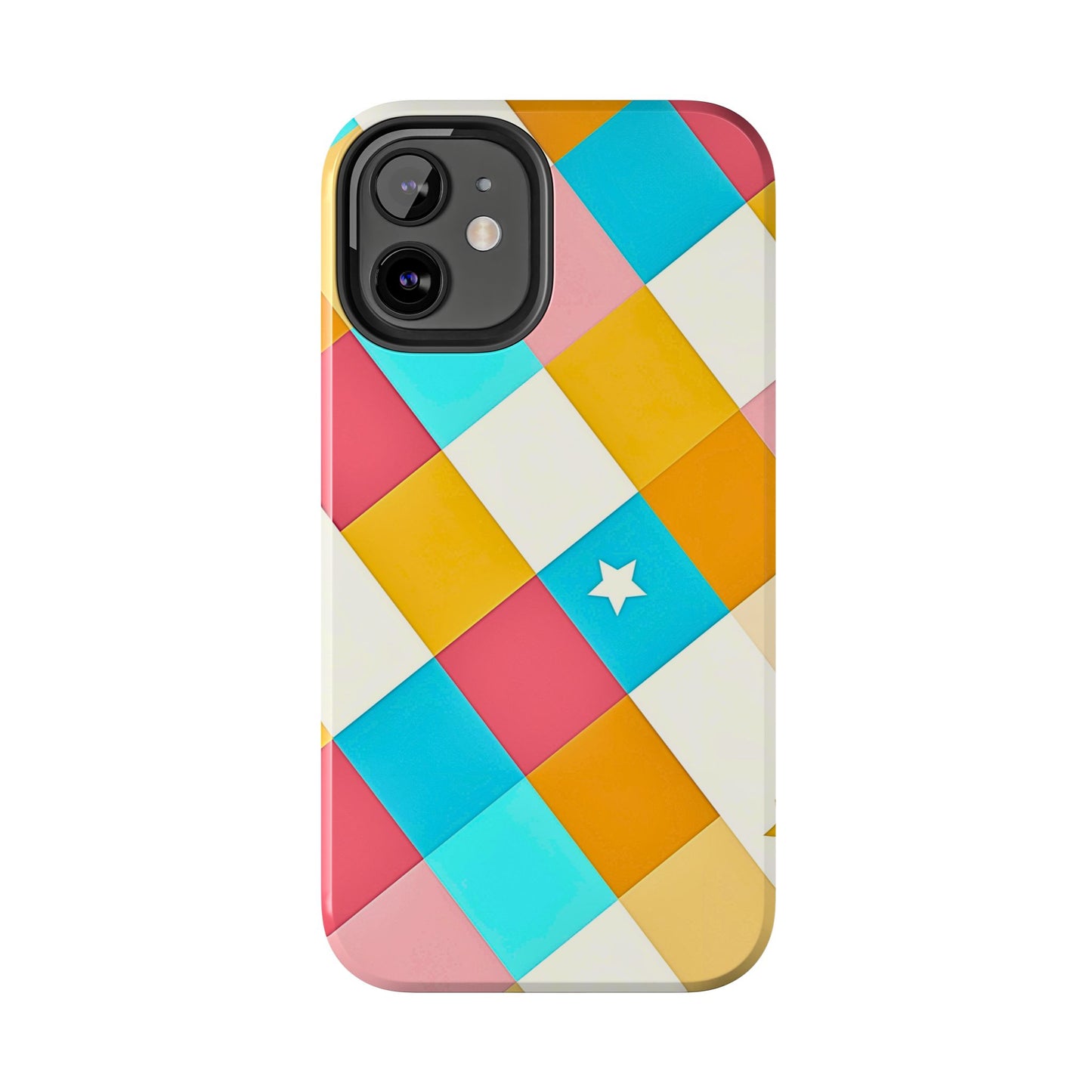 Vibrant Preppy Checkered Tough Phone Case | Aesthetic