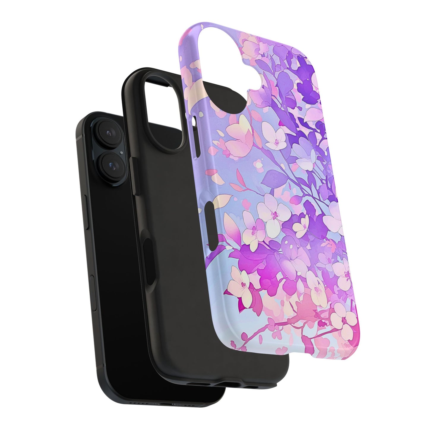 Funda resistente para teléfono con delicados estampados florales en tonos pastel | Estética