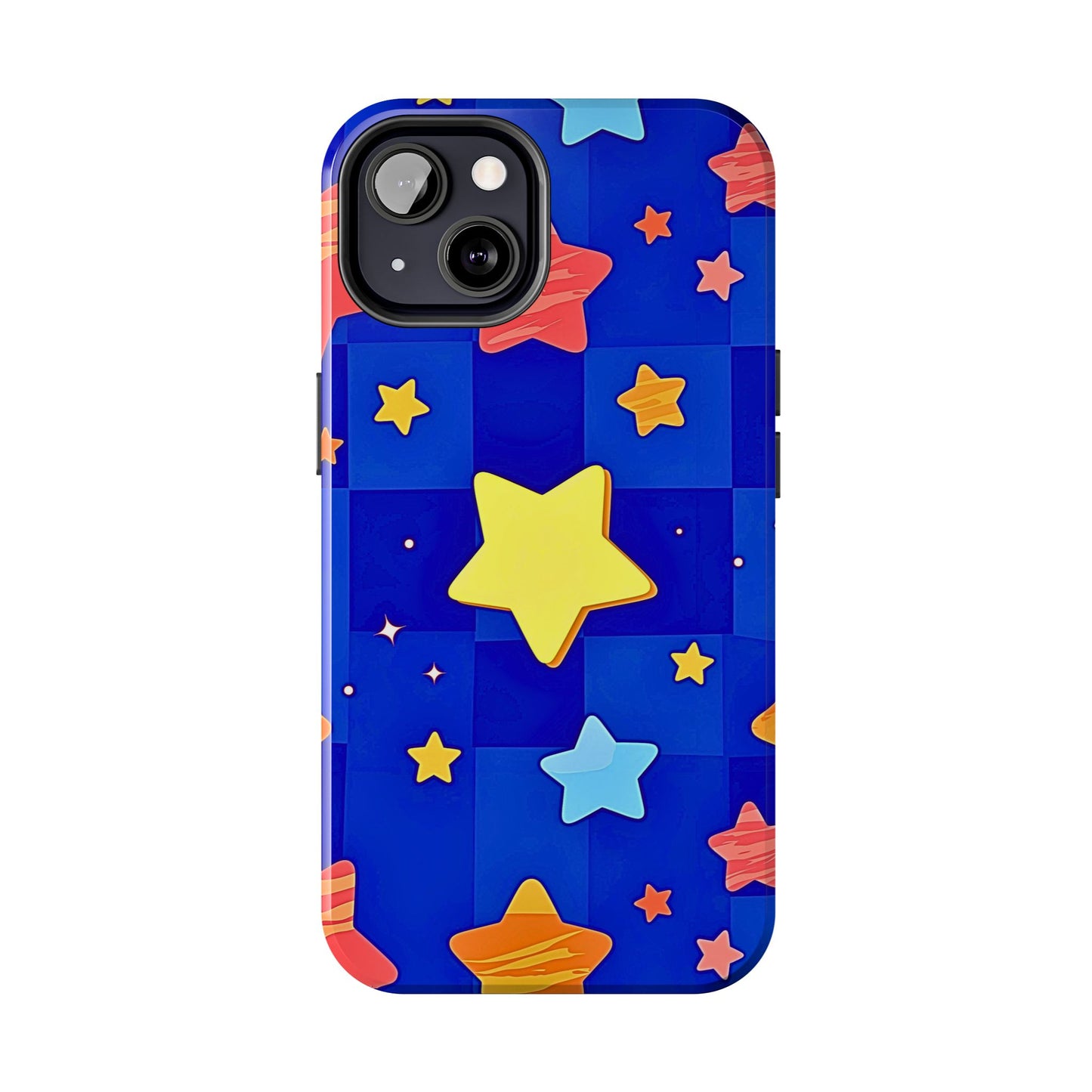 Vibrant Preppy Stars Pattern Tough Phone Case | Aesthetic
