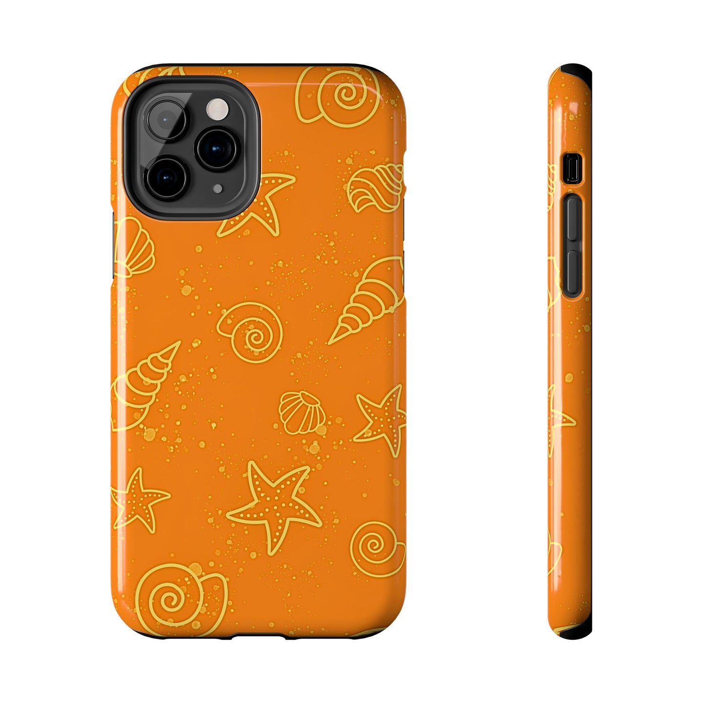 Funda resistente para teléfono con diseño de conchas naranjas | Estética