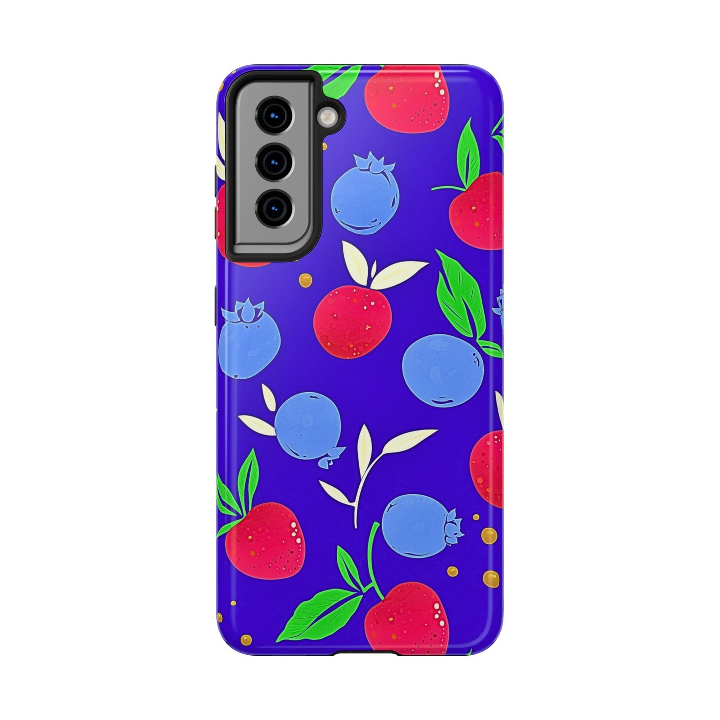 Funda resistente para teléfono con diseño de arándanos y fresas | Estética
