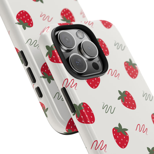 Strawberry Doodle Delight Tough Phone Case | Food
