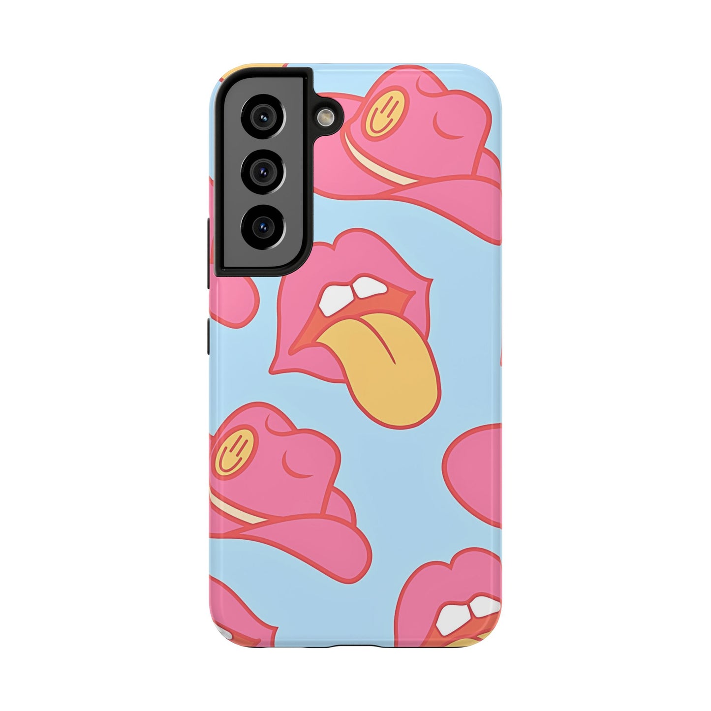 Preppy Cowboy Hat & Hot Lips Pattern (Version 1) Tough Phone Case | Aesthetic