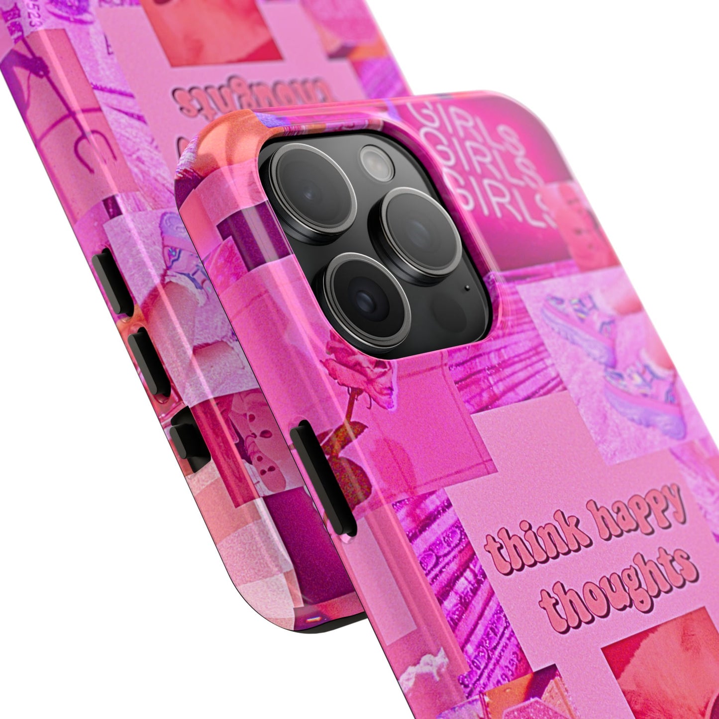 Think Happy Thoughts Pink Tough Phone Case | Aesthetic