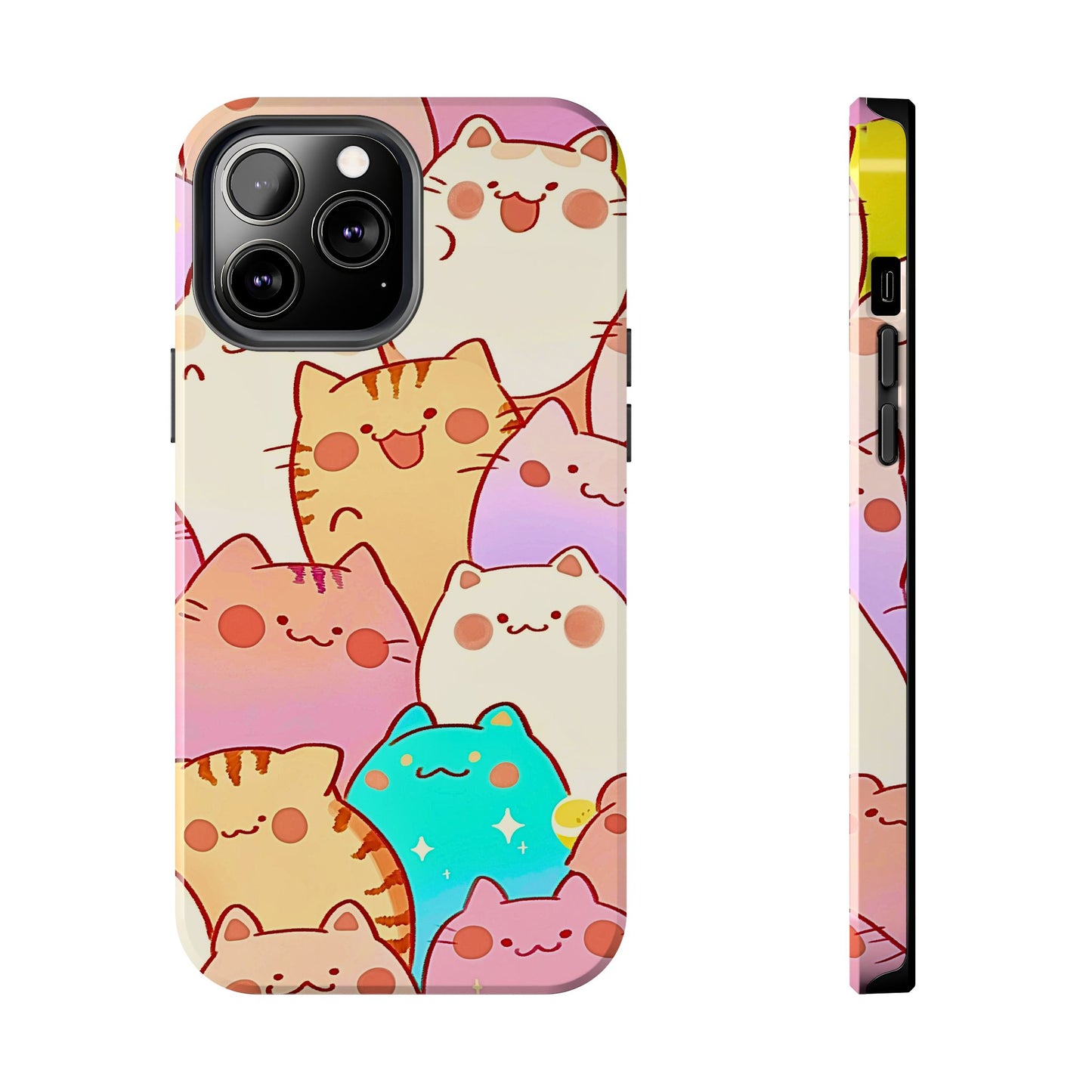 Kawaii Chubby Adorable Cats Tough Phone Case | Animals