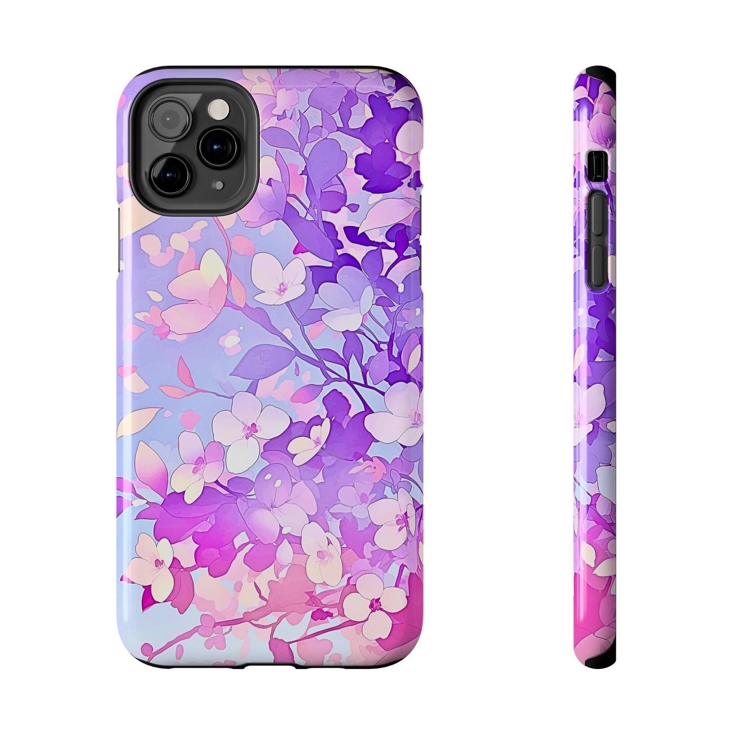 Funda resistente para teléfono con delicados estampados florales en tonos pastel | Estética