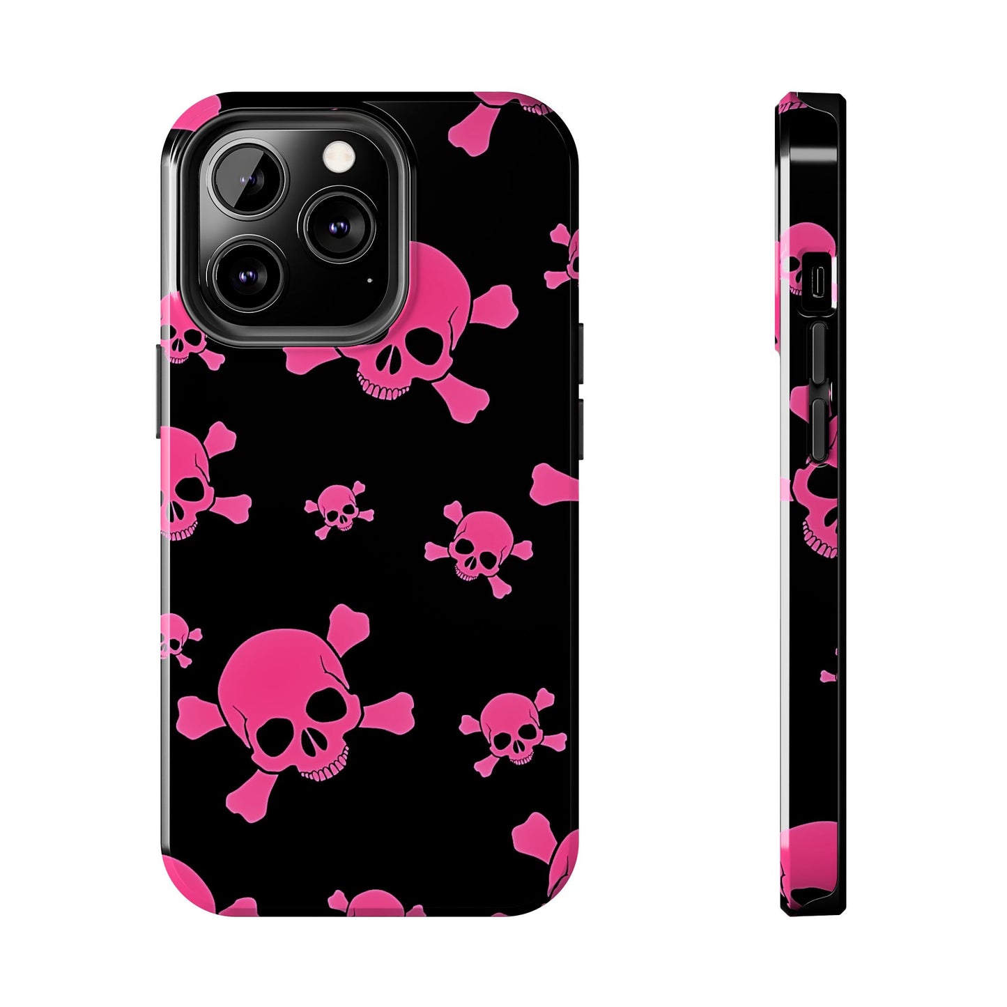 Pink Skull Emo Style Tough Phone Case | Aesthetic