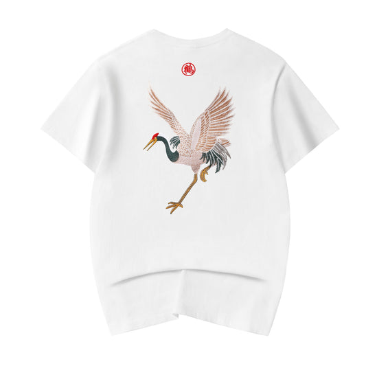 KH858 Flying Crane Embroidery Tee