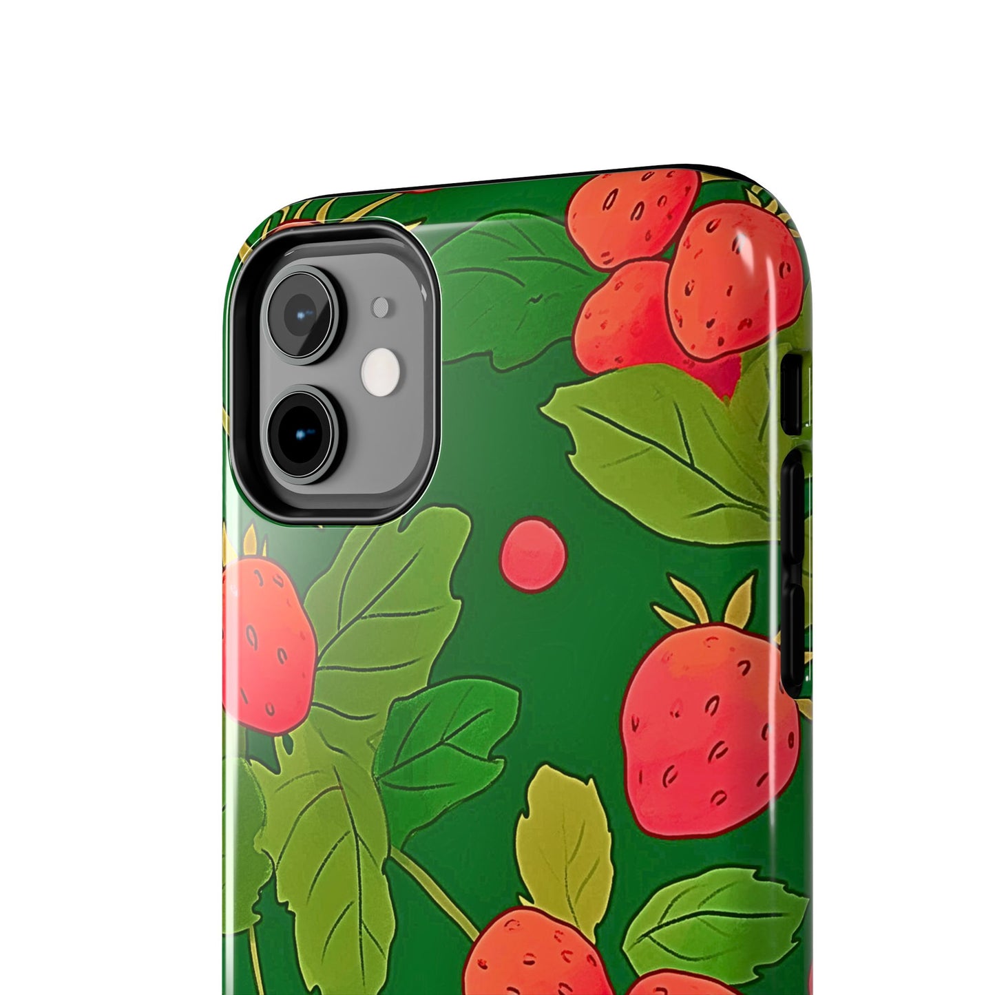 Dark Strawberry Pattern Preppy Tough Phone Case | Aesthetic