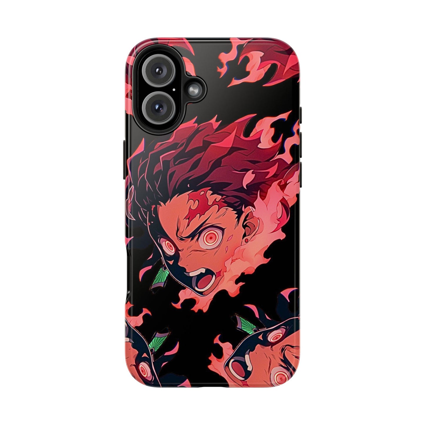 Tanjiro Kamado Flamed Style Black Tough Phone Case | Anime - Demon Slayer