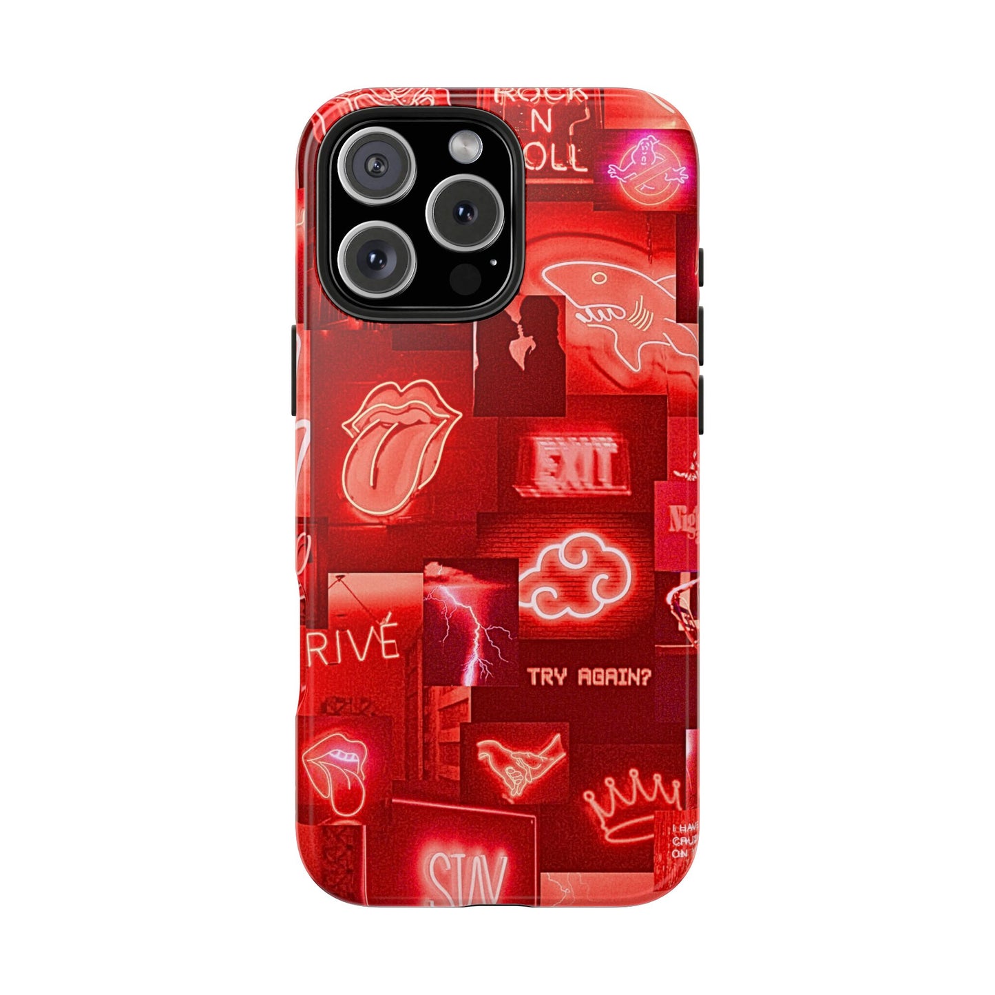 Red Neon Style Tough Phone Case | Aesthetic