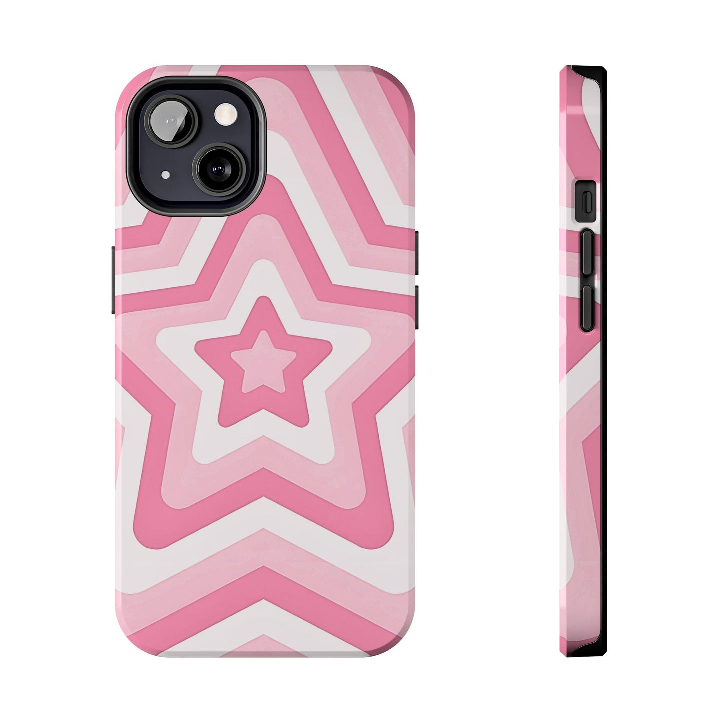 Pink Preppy Star Pattern Style Tough Phone Case | Aesthetic