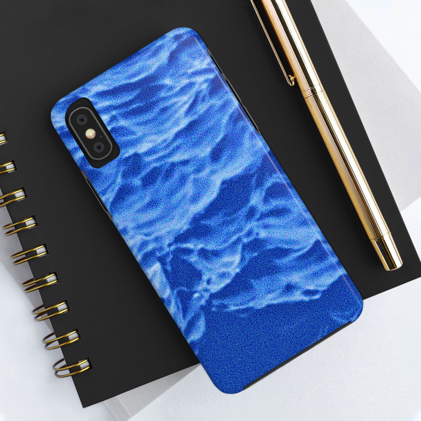 Blurred Ocean Waves Dark Blue Tough Phone Case | Aesthetic