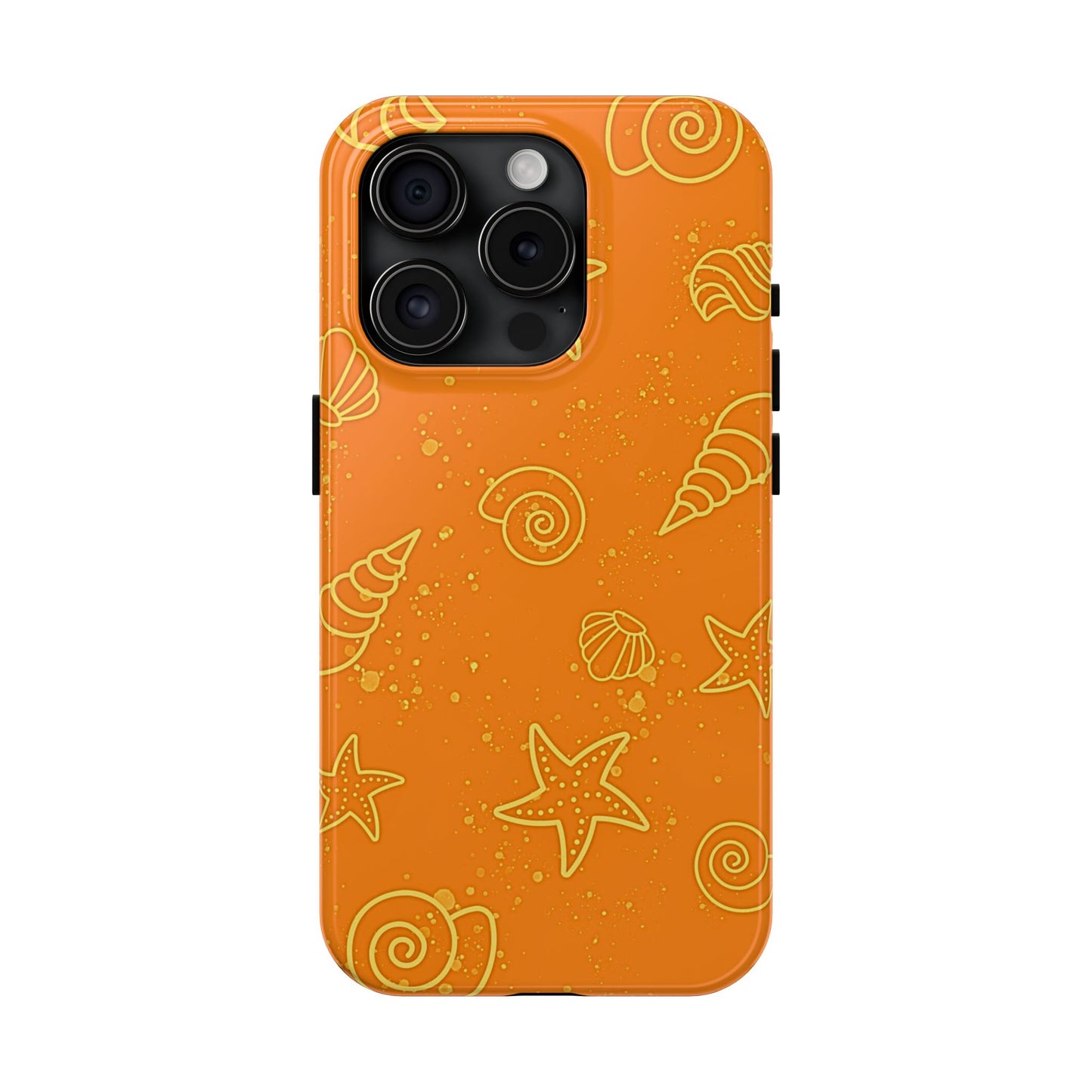 Funda resistente para teléfono con diseño de conchas naranjas | Estética