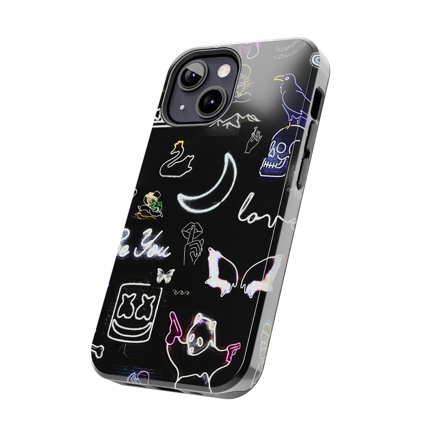 Funda resistente para teléfono estilo neón blanco | Estética