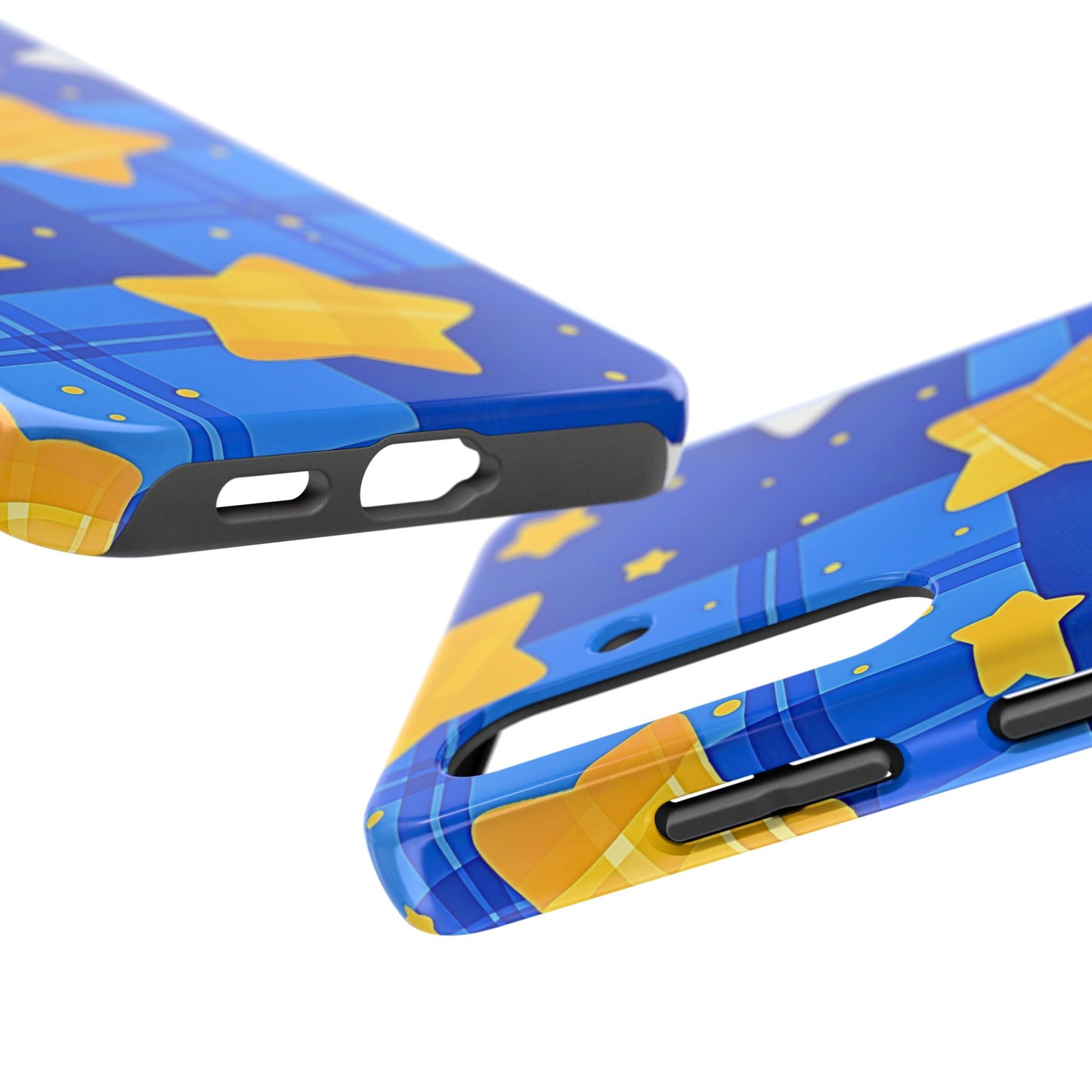 Funda resistente para teléfono con estampado de estrellas y cuadros preppy | Estética
