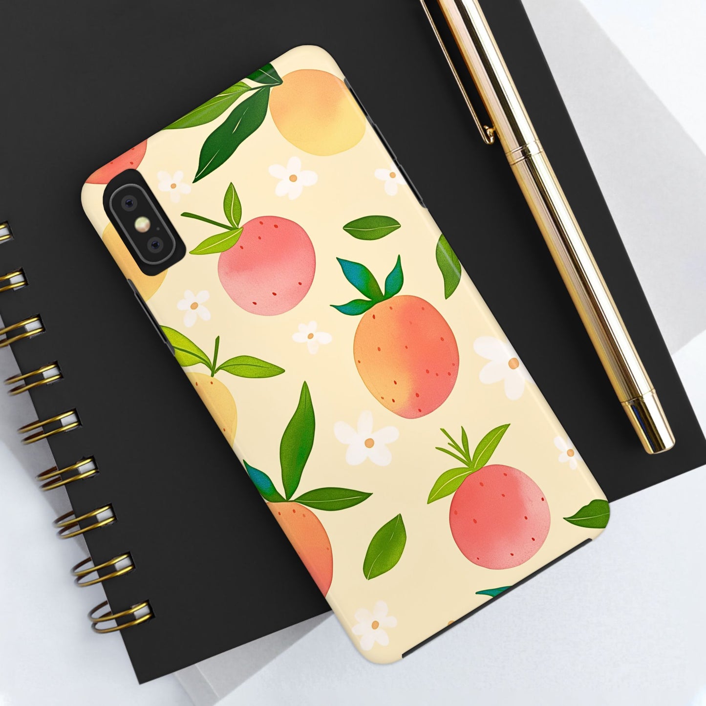 Mango Orange Fruit Pattern Tough Phone Case | Aesthetic