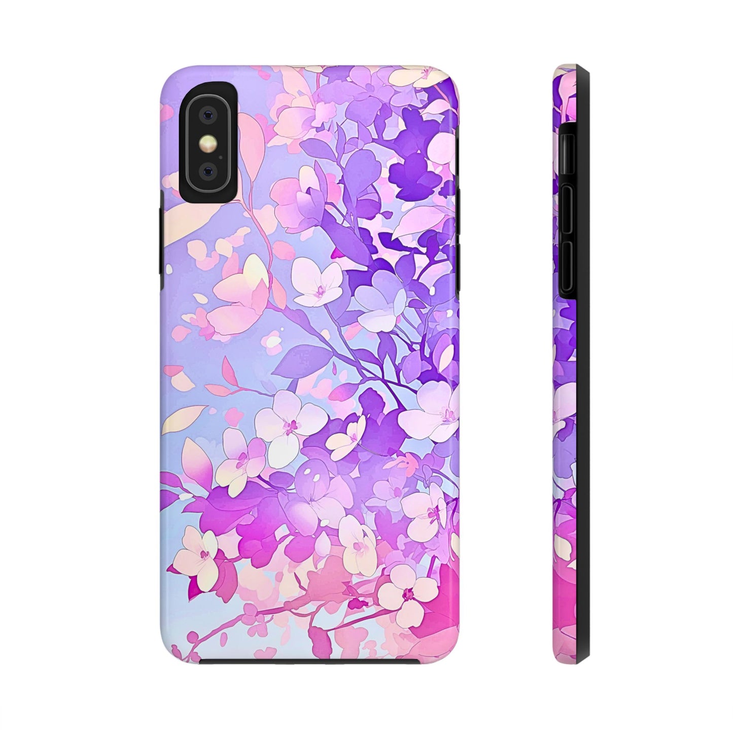Funda resistente para teléfono con delicados estampados florales en tonos pastel | Estética