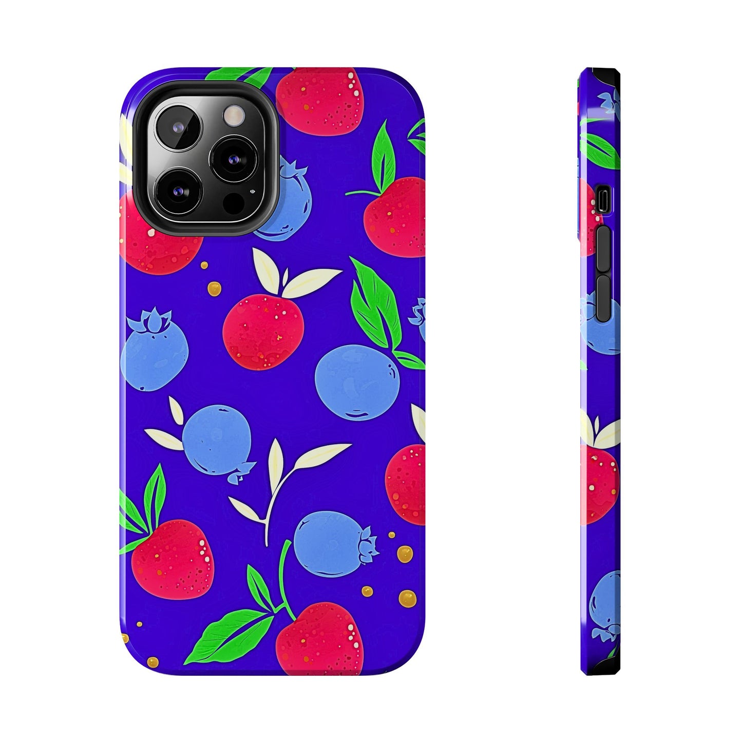 Funda resistente para teléfono con diseño de arándanos y fresas | Estética